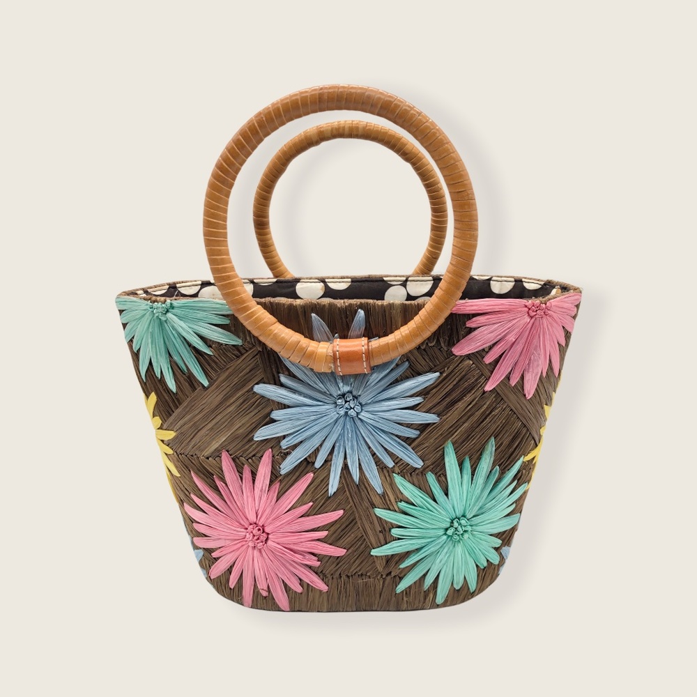 Vintage Kate Spade Raffia Palm Purse Rare